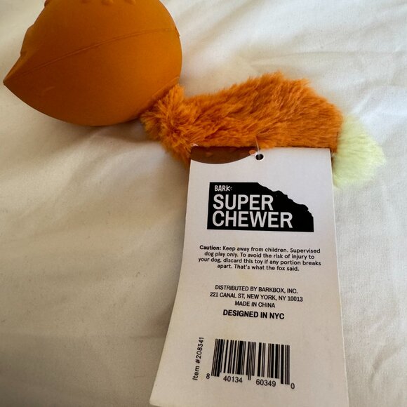 NWT, Bark Box Dog Toy FRANZ THE FOX, S/M - 0-50 lbs., Super Chewer, Orange - Picture 6 of 14